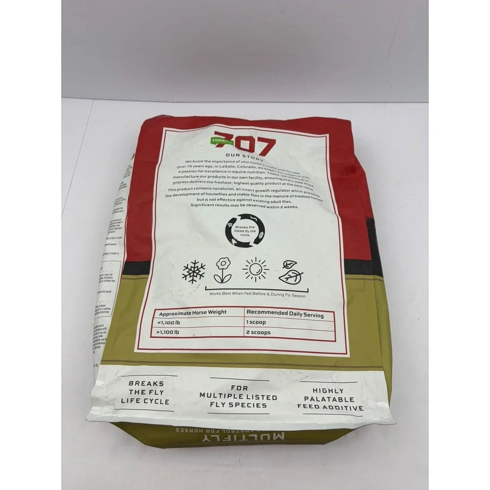 Formula 707 MultiFly Feed-Thru Fly Control Pellets for Horses - Palatable & S...